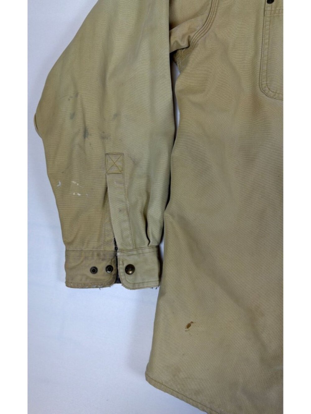 Carhartt Men XL Tall Sandstone Canvas Plaid Lined Shirt Jacket Tan S96SRW - Picture 5 of 11